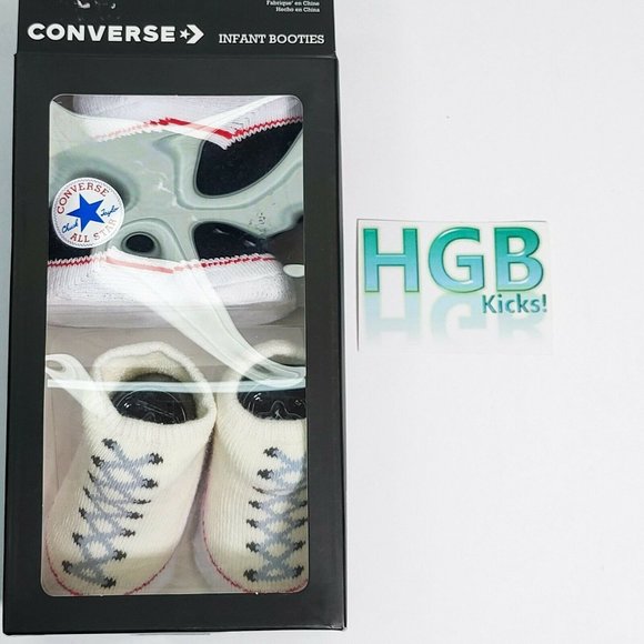 Converse Other - Converse Chuck Taylor Infant Booties 2 Pack 0-6 Months  Black Ivory 9002386-001